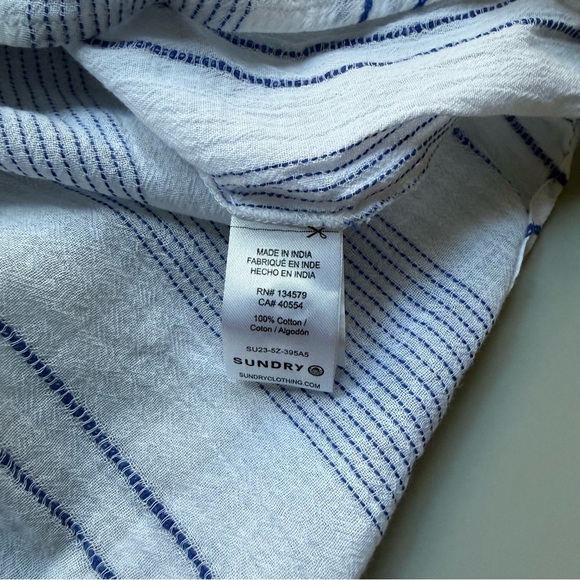 Sundry Destinations Stripe Shirt Dress Cotton Travel Print Size 4 / Small - Picture 9 of 11